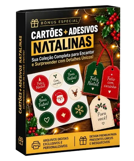Bônus: Cartões e adesivos natalinos